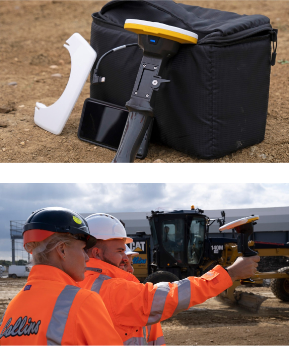 road paving machine in action